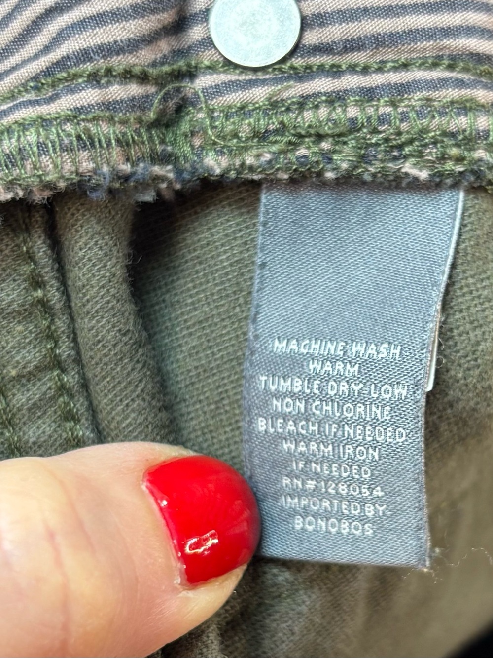 Bonobos Olive Green Stretch Chino Pants Mens 31x32 Slim Straight Casual - Picture 7 of 7